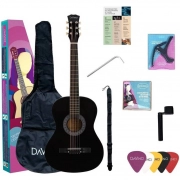 DAVINCI DF-50A BK PACK - акустическая гитара в комплекте с аксессуарами