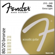 Струны для акустической гитары Fender 70XL 80/20 Bronze Ball End 10-48