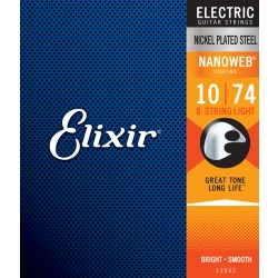 Струны для электрогитары Elixir 12062 10-74 (8 струн)