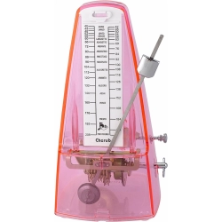 Метроном механический прозрачный розовый Cherub WSM-330TPK