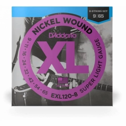 Струны для электрогитары D'Addario EXL120-8  09-65