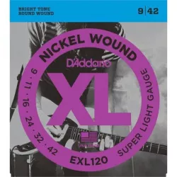 Струны для электрогитары D'Addario EXL120 09-42