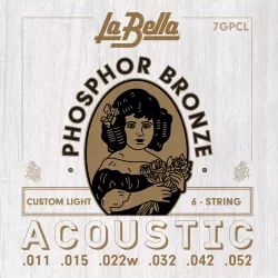 Струны для акустической гитары LA BELLA 7GPCL Phosphor Bronze 11-52