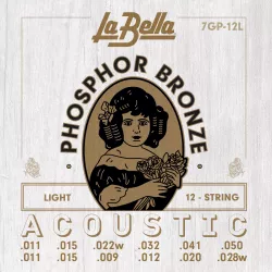 Струны для 12-струнной акустической гитары La Bella 7GP-12L 11-50