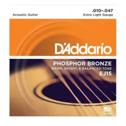 Струны для акустической гитары D'addario EJ15 10-47