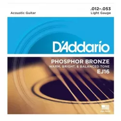 Струны для акустической гитары D'addario EJ16 12-53