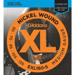 Струны для бас-гитары D'addario EXL160-5 50-135