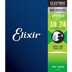 Струны для электрогитары Elixir 19062 10-74 (8 струн)