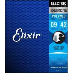 Струны для электрогитары Elixir 12000 Polyweb 12000 9-42