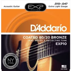 Струны для акустической гитары D'addario EXP10 10-47