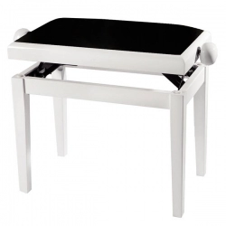 Банкетка для фортепиано White matt / black seat Deluxe Gewa 130020