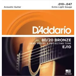 Струны для акустической гитары D'addario EJ10 10-47