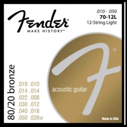 Струны для 12-струнной акустической гитары FENDER 70-12L 10-50