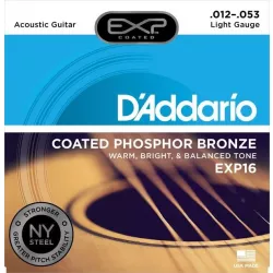 Струны для акустической гитары D'addario EXP16 12-53