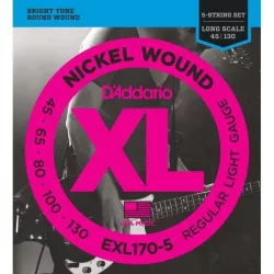 Струны для бас-гитары D'addario EXL170-5 45-130