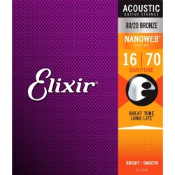 Струны для акустической гитары Elixir 11306 16-70 Baritone