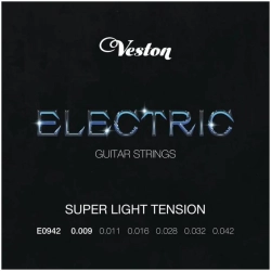 Струны для электрогитары VESTON E 0942, натяжение Super Light