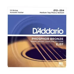 Струны для 12-стр акустической гитары D'ADDARIO EJ37 (12-52)