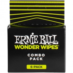 Набор для ухода за гитарой ERNIE BALL 4279 : салфетки для грифа (1шт), струн (3шт), полировки (2шт)
