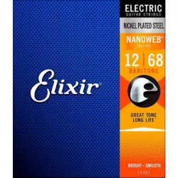 Струны для электрогитары Elixir Nanoweb 12302 12-68 (Баритон)