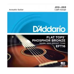 Струны для акустической гитары D'addario EFT16 12-53