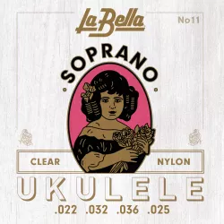 Струны для укулеле LA BELLA UKULELE 11 SOPRANO UKULELE CLEAR NYLON