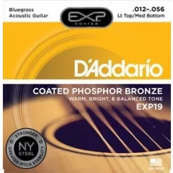 Струны для акустической гитары D'addario EXP19 12-56