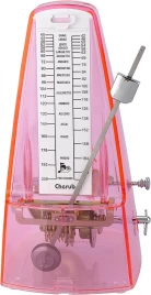 Метроном механический прозрачный розовый Cherub WSM-330TPK