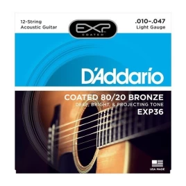 Струны для 12-струнной акустической гитары D'ADDARIO EXP36 10-47