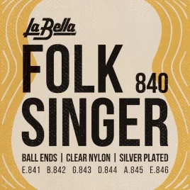 Струны для классической гитары LA BELLA 840 FOLKSINGER CLEAR NYLON