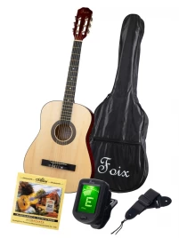 Классическая гитара+Аксессуары, натуральная, Foix FCG-2038CAP-NA