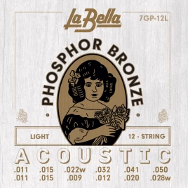 Струны для 12-струнной акустической гитары La Bella 7GP-12L 11-50