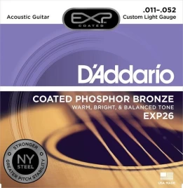 Струны для акустической гитары D'addario EXP26 11-52
