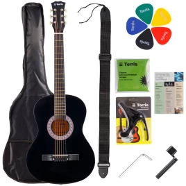 Комплект акустическая гитара TERRIS TF-038 BK Starter Pack