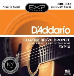 Струны для акустической гитары D'addario EXP10 10-47