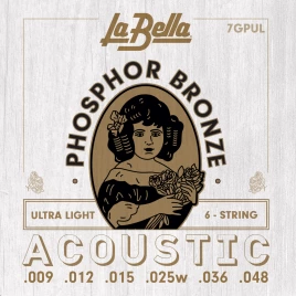 Струны для акустической гитары La Bella 7GPUL Phosphor Bronze Ultra Light 9-48