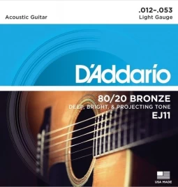Струны для акустической гитары D'addario EJ11 12-53