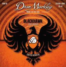 Струны для акустической гитары с покрытием Dean Markley DM8010 Blackhawk Pure Bronze, 10-47