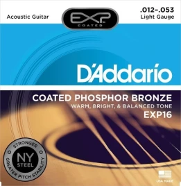 Струны для акустической гитары D'addario EXP16 12-53