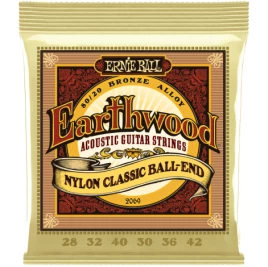 Струны для классической гитары Ernie Ball 2069 Earthwood Folk Nylon Clear & Gold Ball End