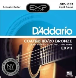 Струны для акустической гитары D'addario EXP11 12-53