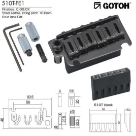Двусторонний бридж тремоло для электрогитары Gotoh 510T-FE1 CK
