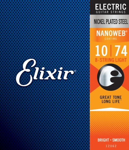 Струны для электрогитары Elixir 12062 10-74 (8 струн) фото 1