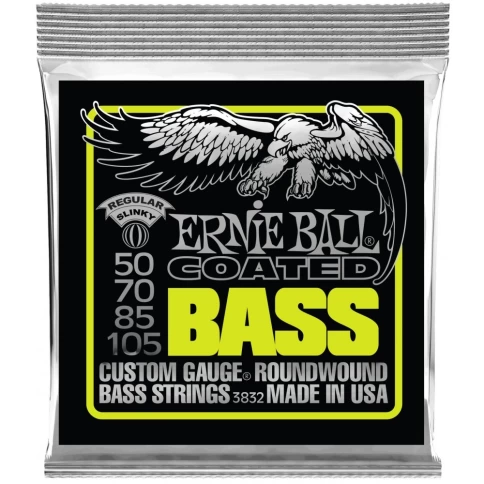Струны для бас-гитары Ernie Ball 3832 Coated Bass Regular Slinky 50-105 фото 1