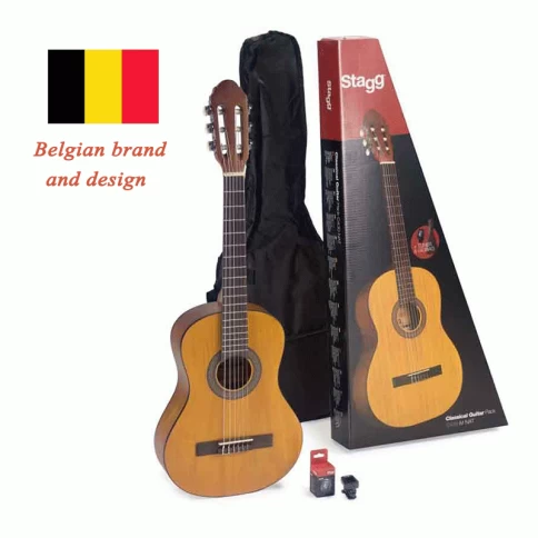 Гитара классическая 3/4 Stagg C430 M NAT PACK в комплекте с тюнером и чехлом фото 1
