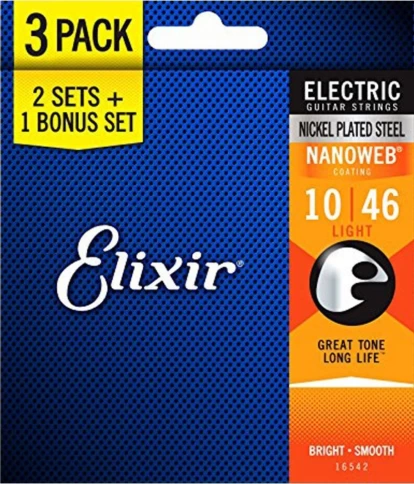 Струны для электрогитары Elixir 16542 (3 pack) 10-46 фото 2