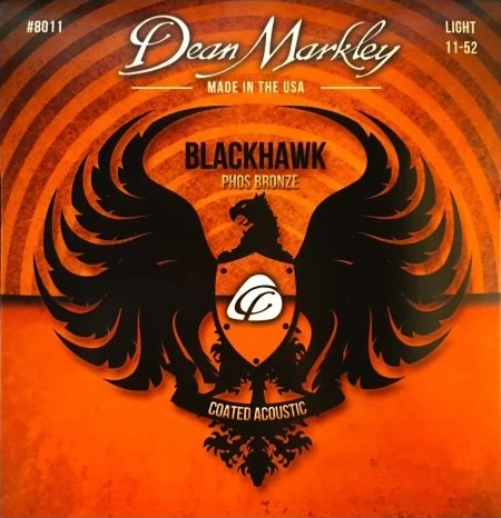 Струны для акустической гитары с покрытием Dean Markley DM8011 Blackhawk Pure Bronze, 11-52 фото 1
