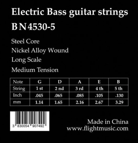 Струны для бас-гитары Flight BN4530-5 45-130 фото 2