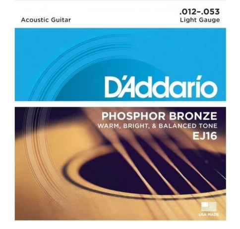 Струны для акустической гитары D'addario EJ16 12-53 фото 1