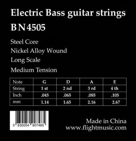 Струны для бас-гитары Flight BN4505  45-105 фото 2